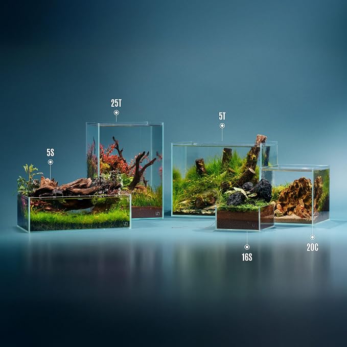 UNS Ultra Clear Rimless Tank - 5.8GAL | 22.1L - 14.17x8.66x11.02 | 36x22x28 CM, 5mm Glass Thickness, Leveling Mat Included - Low Iron, High Clarity Fish Tank w/ 45° Mitered Edge - [5T]
