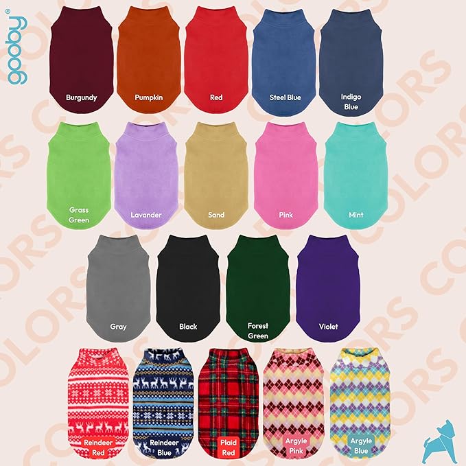 Gooby - Stretch Fleece Vest, Pullover Fleece Vest Jacket Sweater for Dogs, Reindeer Blue, X-Small