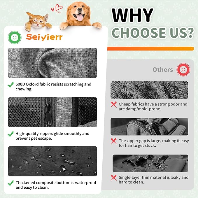 Seiyierr Dog Playpen, Portable Pet Play Pen Foldable Carrying Case, Puppy Pens Outsid for Small Cat Indoor/Outdoor, Removable Mesh Shade Cover