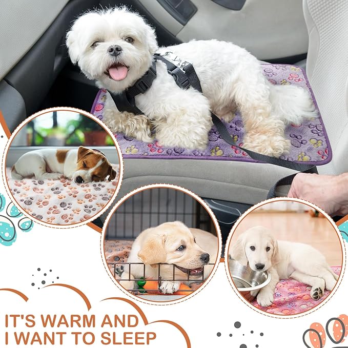Tudomro 8 Pcs Guinea Pig Blankets Washable Small Pet Fleece Bedding Cage Liners Double Sided Pet Reusable Sleep Mat Pad Cover for Ferret Chinchilla Furniture Protection(Paw,14 x 28 Inch)