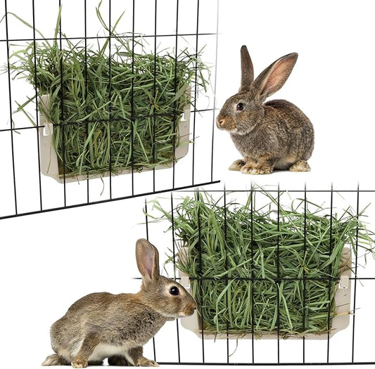 Hypeety Rabbit Hay Feeder - Automatic Plastic Cage Accessory for Guinea Pigs, Chinchillas, and Small Animals