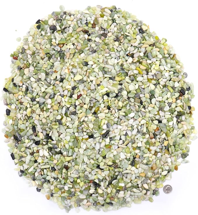 Green Jade Polished Rocks for Plants, Decorative Pebbles, 3/8 Inch, 10 lb