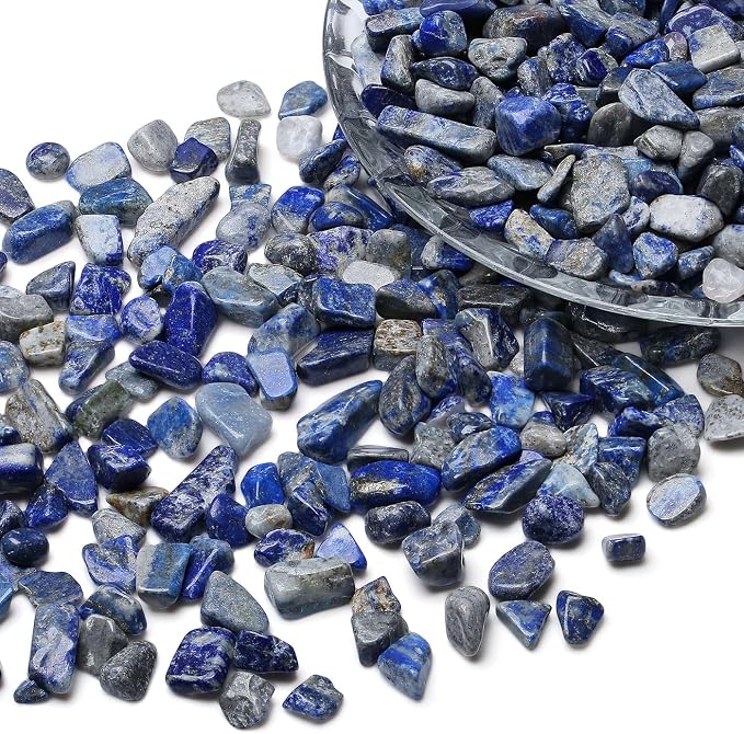 LAIDANLA Lapis Lazuli Crushed Stone Crystal Chips Bulk Natural Gemstones Healing Reiki Crystals Mini Quartz Vase Filler Aquarium Gravel 100g