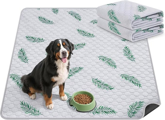 WanpeeGoo Washable Pee Pads for Dogs, 2Pack Reusable Puppy Pads, Super Absorbent & Leakproof Dog Pads, Anti-Slip Dog Pee Pads for Puppy Training & Incontinence, Leaf Pattern 48"x48"