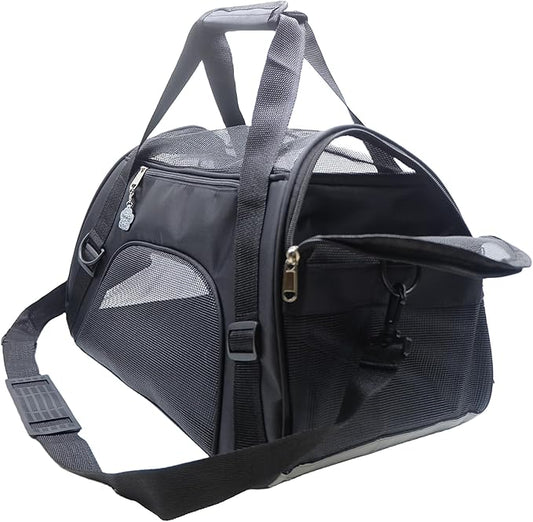 ZaneSun Cat Carrier,Soft-Sided Pet Travel Carrier for Cats,Dogs Puppy Comfort Portable Foldable Pet Bag Airline Approved (Medium-Black)