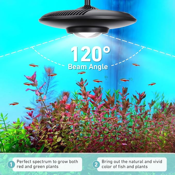 hygger 75W High PAR Aquarium LED Light, 5 Adjustable Brightness Full Spectrum Fish Tank Lamp & Stand Kit Ideal for Aquascaping Planted Tank Fish Display Shrimp Tank Paludarium