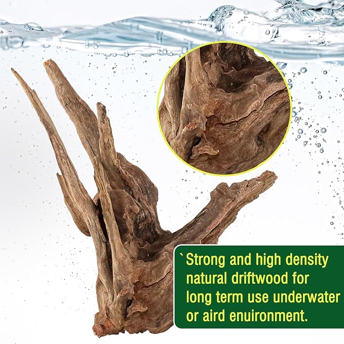 4pcs Natural Aquarium Driftwood Decoration,Perfect for Aquascaping,Fish Tanks and Reptile Habitats,Enhances Underwater Aesthetics and Provides Hiding Spots for Fish(4pcs/4-6inches)