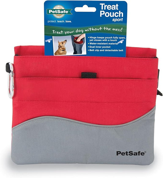 PetSafe Treat Pouch Sport - Easy Access Waterproof Treat Pouch for Daily Use - Convenient Phone & Keys Carry with Dual Inner Pocket & Front Storage Pocket - Adjustable Fit - Standard - Red