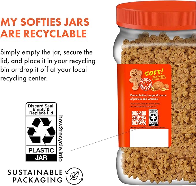 Buddy Softies Soft & Chewy Dog Treats Peanut Butter 20 oz. Jar