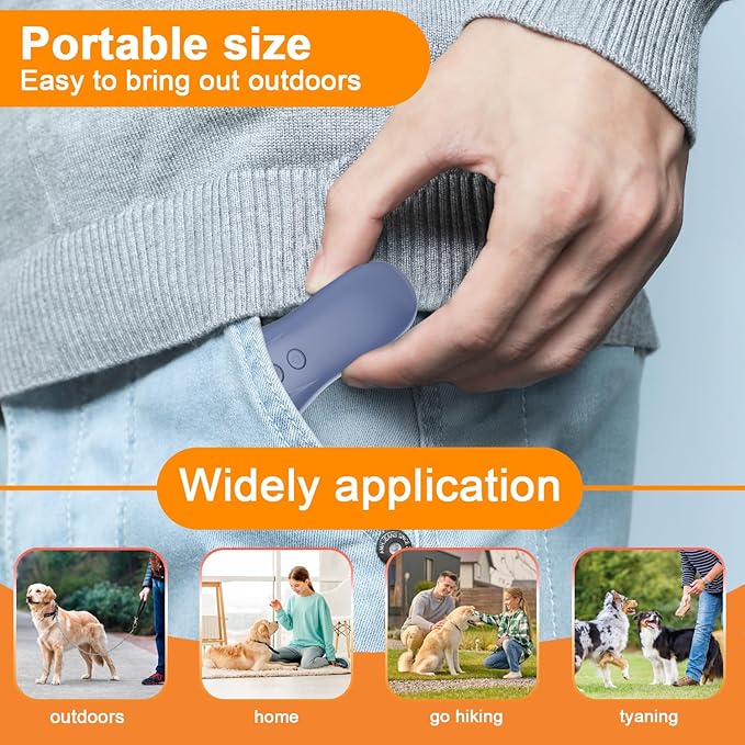 Dog Bark Deterrent Device,Anti-Barking Device,Up to 15Ft Long Range & Rechargeable Bark Control,Stop Barking Dog Devices,Safe for Dogs Training,Indoor & Outdoor(Purple)