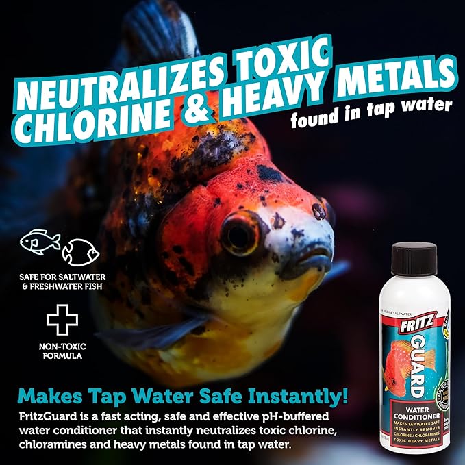 Fritz Aquatics FritzGuard Water Conditioner/Dechlorinator Makes Tap Water Safe for Fresh & Salt Water Aquariums (8-Ounce)