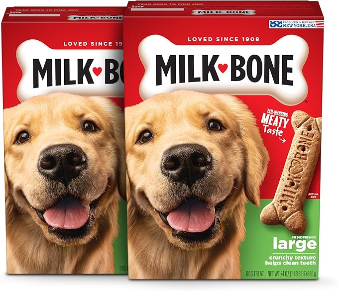 Milk-Bone Original Dog Treats Biscuits for Large Dogs (Packaging May Vary), 24 Ounces (Pack of 2)