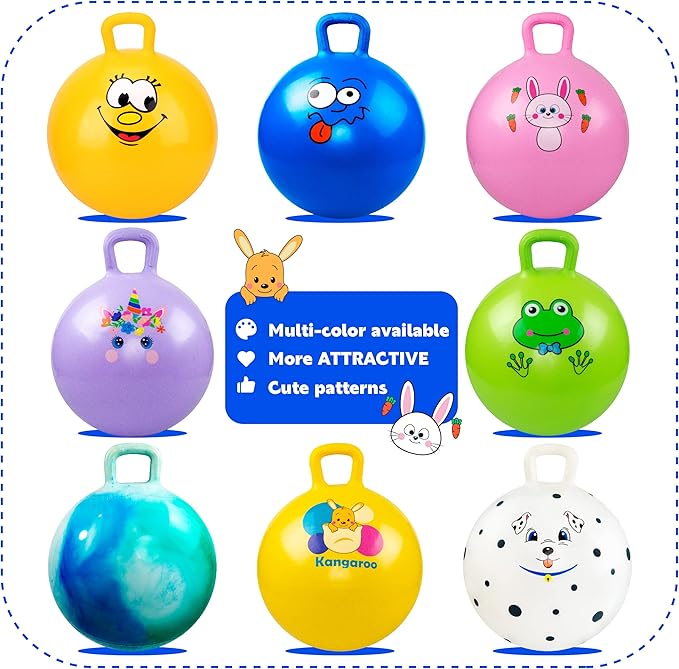 Hopper Ball, Bouncing Ball with Handle, 18 Inches Jumping Hoppity Hop Toys, Sit and Bounce on Toys for Boys and Girls Gifts