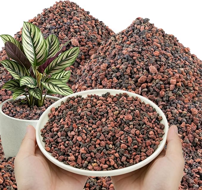 CJGQ 45lb Mix Lava Rocks for Plants - Horticultural Volcanic Rock Gravel for Landscaping