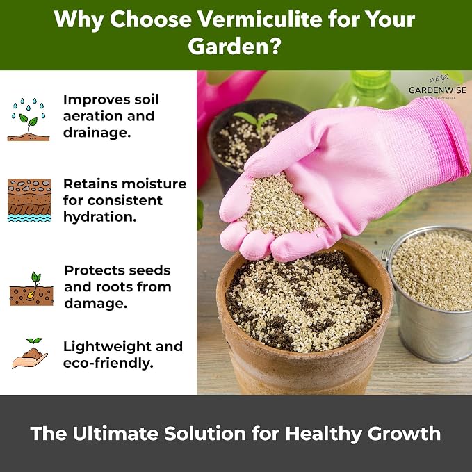 Organic Fine Vermiculite for Indoor Gardening Plants and Mushrooms – Enhances Soil Aeration, Seed Germination, Rooting Cuttings – Small Packages and Bulk (Vermiculite Grade 2 – Fine, 15 quarts)