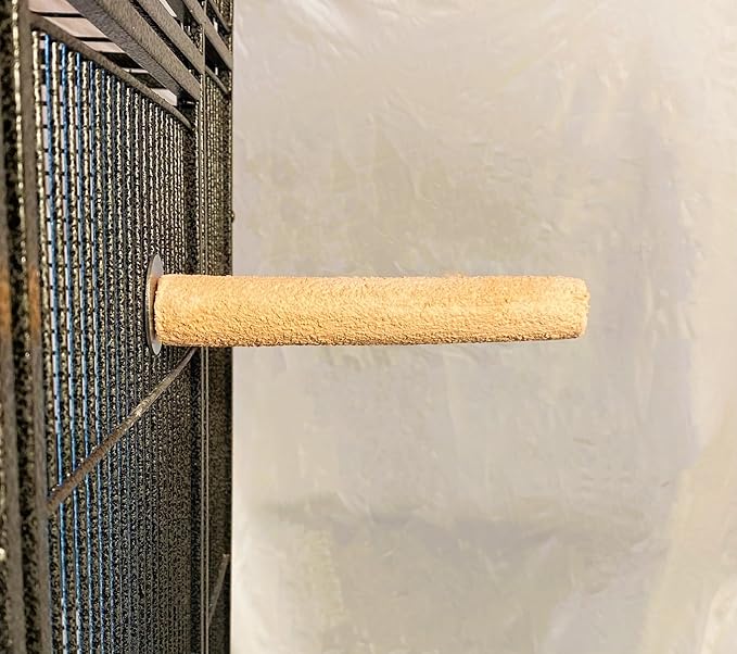 Polly's Pastels Nail Trimming & Beak Conditioning Safety Perch for Cockatiels, Cockatoos, Macaws, Parakeets, Budgies, Parrots and All Other Birds (Coral, Small-1" Dia. x 6" Long)