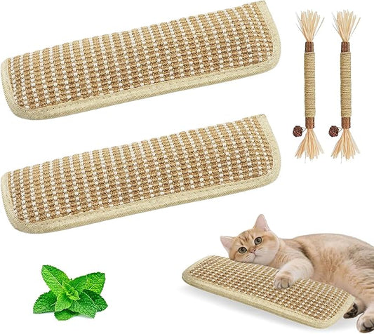 2 Pack 13.4 inch Sisal Pillow Catnip Toy for Cats with Silvervine Sticks, Cat Toys with A+ Organic Catnip Interactive Kicker Toy Scratch-Resistant Safe Chew Toy Teeth Cleaning for Indoor