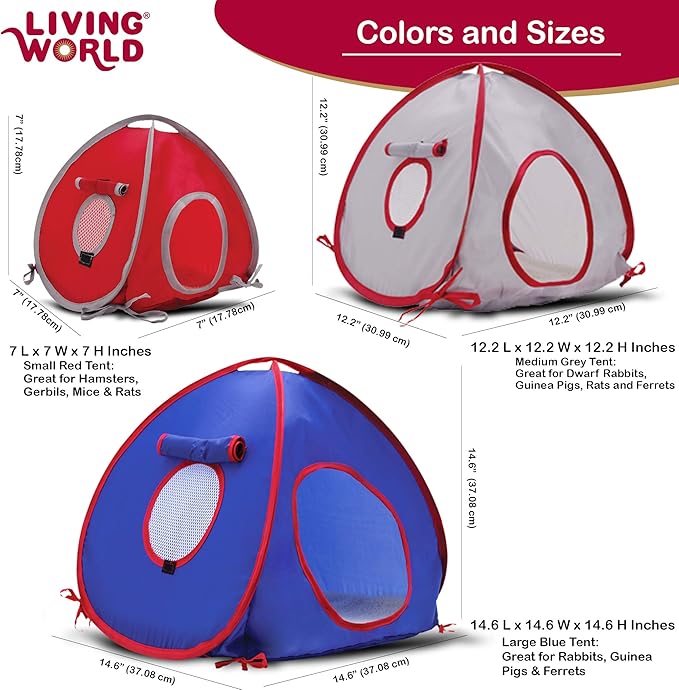 Living World Pet Tunnel, Red/Grey