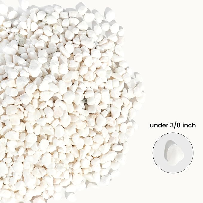 2 LBS Natural Gravel for Fish Tank, StoneCreek Betta Fish Aquarium Gravel, Vase Filler, River Rocks, Fish Tank Decorations, Perfect for Aquarium Decor, Fish Tank, & Indoor Plant, White