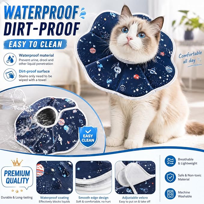 Mechpia Cat Cone Collar Soft, Cat Recovery Collar to Stop Licking, Protective Cat Neck Cone After Surgery for Small Medium Cats Kittens Puppies