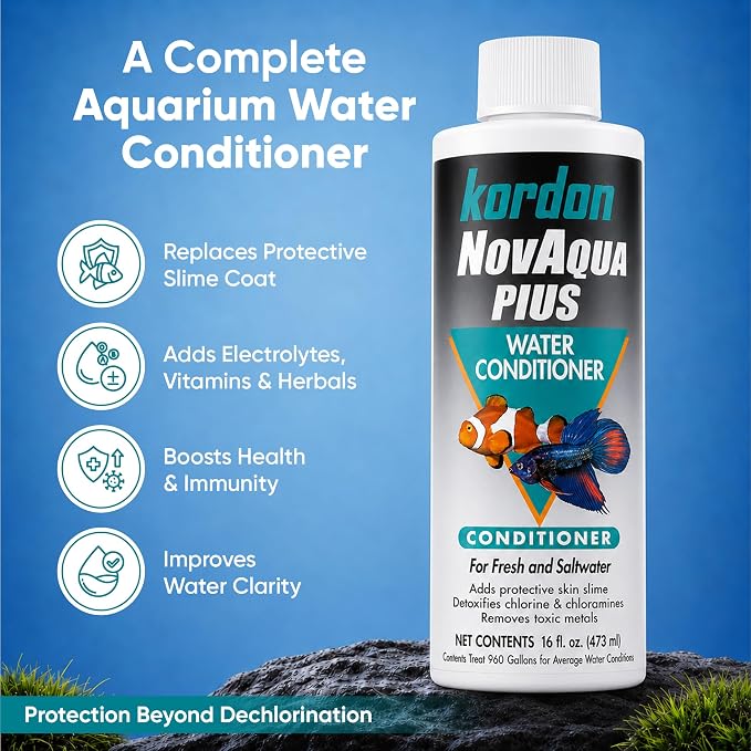 Aquarium Water Conditioner Bundle, 2 Bottles (16 fl oz Each), Freshwater & Saltwater Aquarium Water Treatment Set, Includes Microfiber Cleaning Cloth