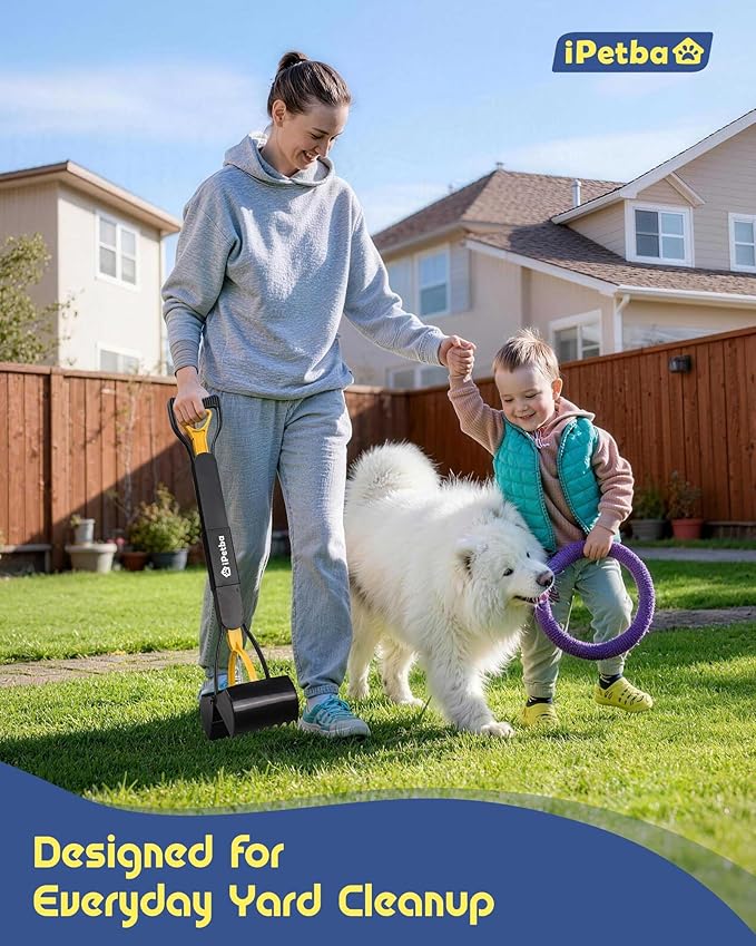 32 inch Pooper Scooper for Large Dogs – Long Handle Dog Poop Scooper for Yard, No Bending Save Back, Ease of Pickup, Grass Friendly, Sturdiness