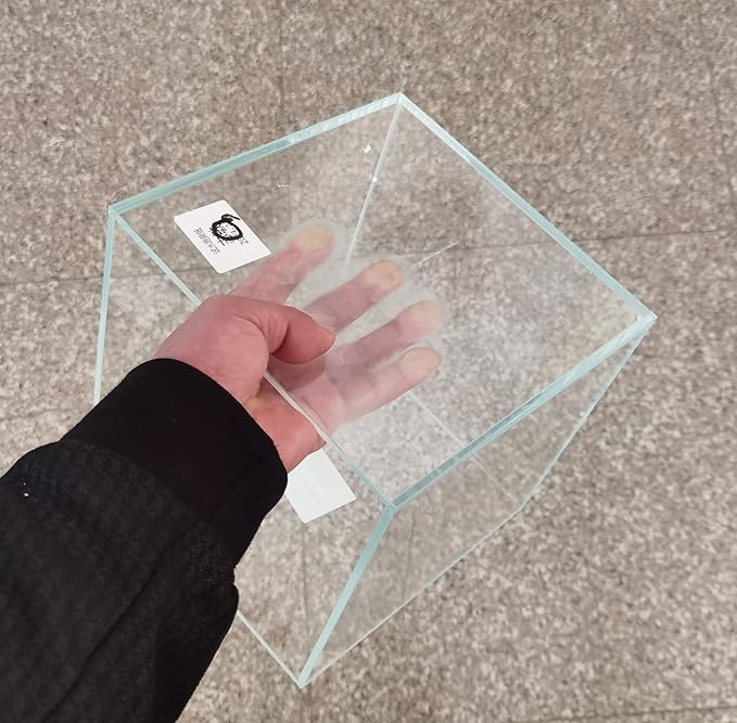 AWXZOM Small Nano Tall Rimless Tank, Glass Fish Tank, Betta Tank (2 Gallon 7.8x7.8x7.8inch/20x20x20cm)