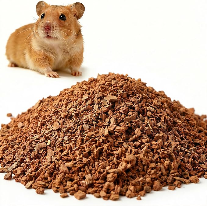 mini&moe Natural Small Cork Hamster Bedding Pet Litter for Hamsters, Dwarf Syrian, Gerbils, mices, Degus or Other Small Animal