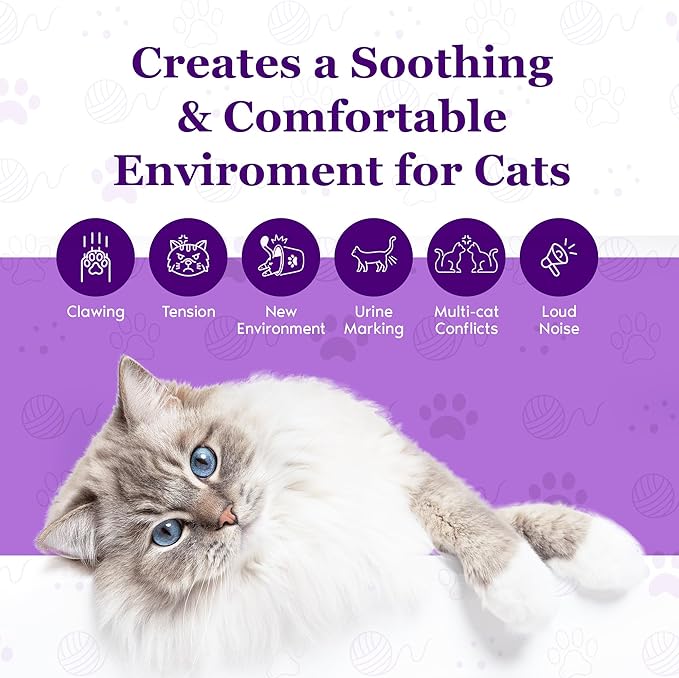 Purrfect Cat Calming Diffuser | Stress Relief for Pets | Multi Cat Calming Pheromone Diffuser | Soothing Pheromone Technology | Long-Lasting Effect for up to 30 Days