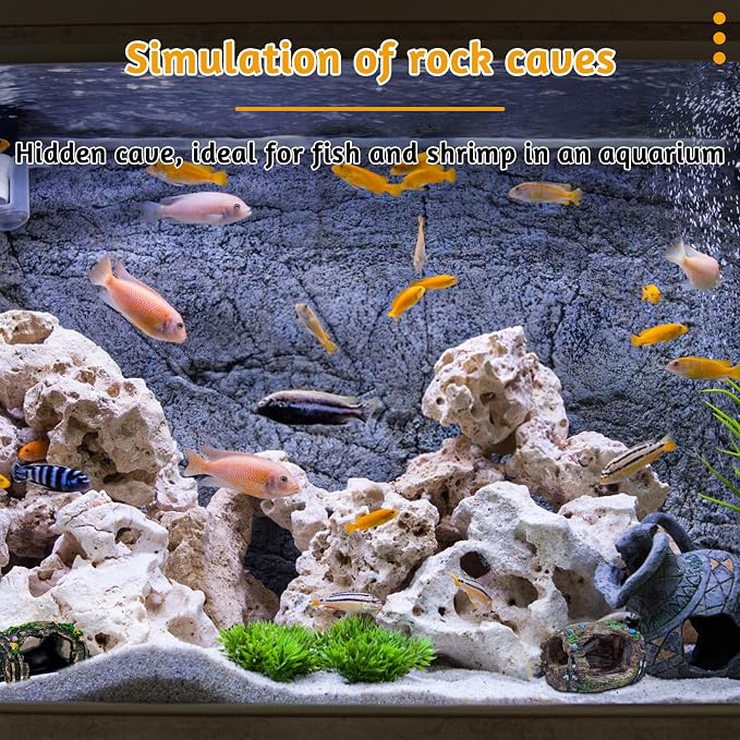 2 PCS Broken Barrel Aquarium Decorations, Caves Hide Hut Fish Tank Ornaments, Shipwreck Theme Landscaping Hideouts Accessories