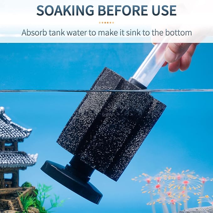 Pawfly Aquarium Bio Sponge Filter Quiet Fish Foam Filter with Airline Tubing Suction Cups Check Valve Connectors and Control Valve Accessories for Betta Fry Shrimp Fish Tank up to 50 Gallon