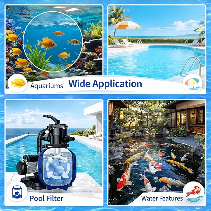 4.5LB Pool Filter Balls for Sand Filter Above Ground Inground Swimming Pool | Reusable Fiber Spheres Filtering Media Replacement to Replace Pool Filter Sand Strainer Cleaner in Sand Pump