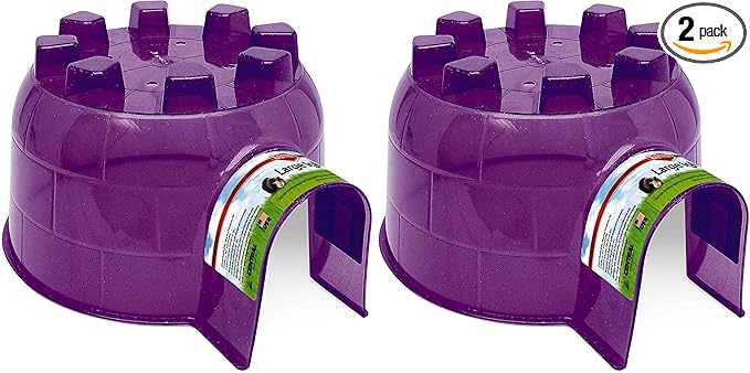 Kaytee Igloo Habitat Hideout for Pet Guinea Pigs, Ferrets, Dwarf Rabbits, Chinchillas, and Other Small Animals, Assorted Colors, Large (Pack of 2)