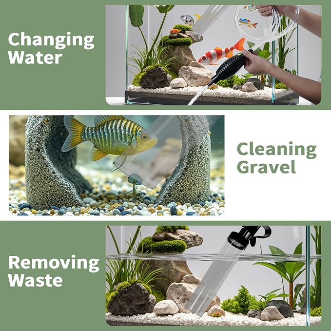 6ft Aquarium Siphon Vaccum Cleaner Fish Tank Water Changer for Cleaning Gravel & Sand