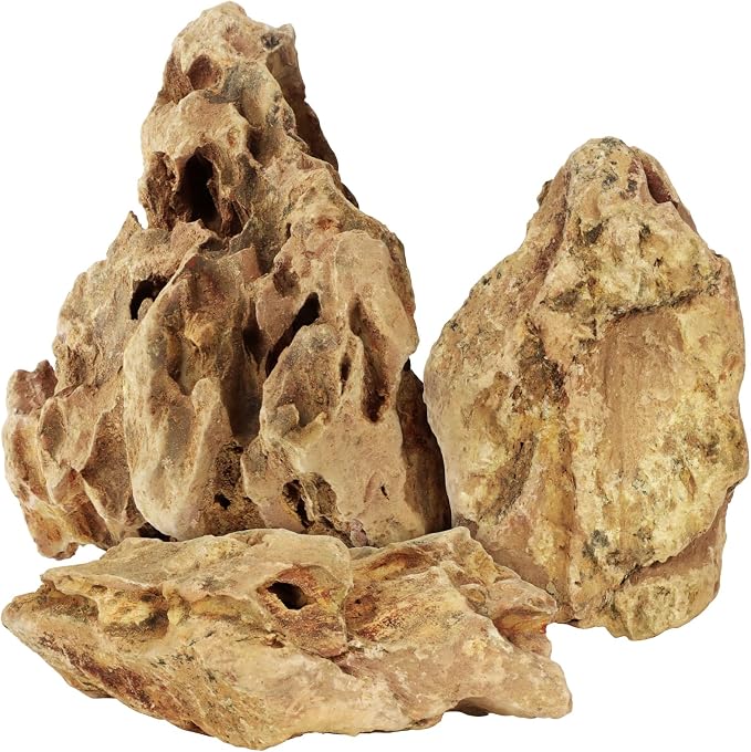 VOKOY 2.5lb Natural Dragon Stones, Aquarium Rocks Decoration Aquascaping Stone Landscaping Model for Fish Tank Decor Terrariums Paludariums Reptile Enclosures Gardens, 2-4 inches
