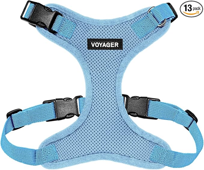 Voyager Step-in Pet Harness - All Weather Mesh, Adjustable Step in Harness for Cats and Dogs by Best Pet Supplies - Baby Blue, S