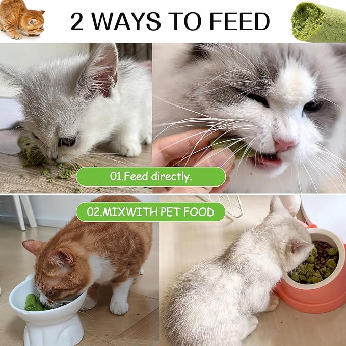 50g Cat Grass Teething Stick, Freezed Drying Cat Grass Sticks Snacks for Cats, Edible Cat Treats for Teeth Cleaning and Hairball Removal