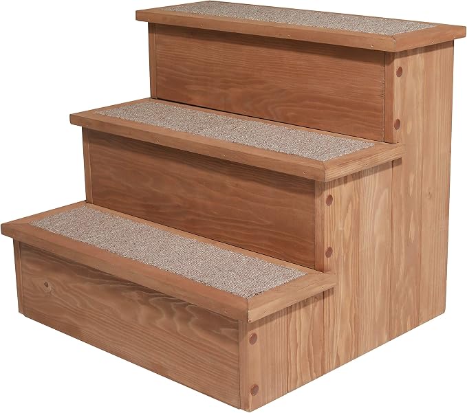 Zoovilla PTR0082212010 Yorkshire Dog Step with Storage, Natural Wood, 15.55″D x 17.50″W x 14.76″H