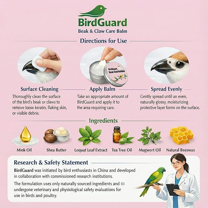 XANADU 2.5 Oz Bird Beak Oil & Feet Ointment, BirdGuard Balm for Parrot Beak Care & Cracked Claws, Moisturizing Relief for Dry Beaks & Skin, Budgies & Cockatiels