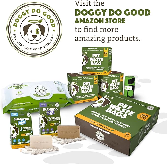 Doggy Do Good Landfill-Friendly Poop Bags | Dog Waste Bags Made with 50% Recycled Plastic + 15% Biobased Material | Unscented, Thick, Leak-Proof, Easy Open | Standard Size | 200 Count Grab & Go