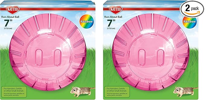 Kaytee 7" Assorted Color Run-About Exercise Ball for Pet Hamsters & Gerbils (Pack of 2)
