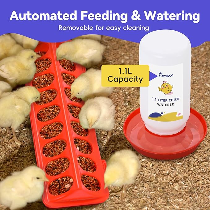 Pawaboo Chick Brooder Box for Chick Starter Kit, Brooder Pen/Chicken Supplies Brooders Box with Chicks Perch Brooding Up to 15 Chicks, Duck and Quail, Black