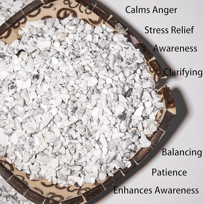 Howlite Chips Bulk 1lb, 1200+ Pieces, 5-8mm Natural Gemstones