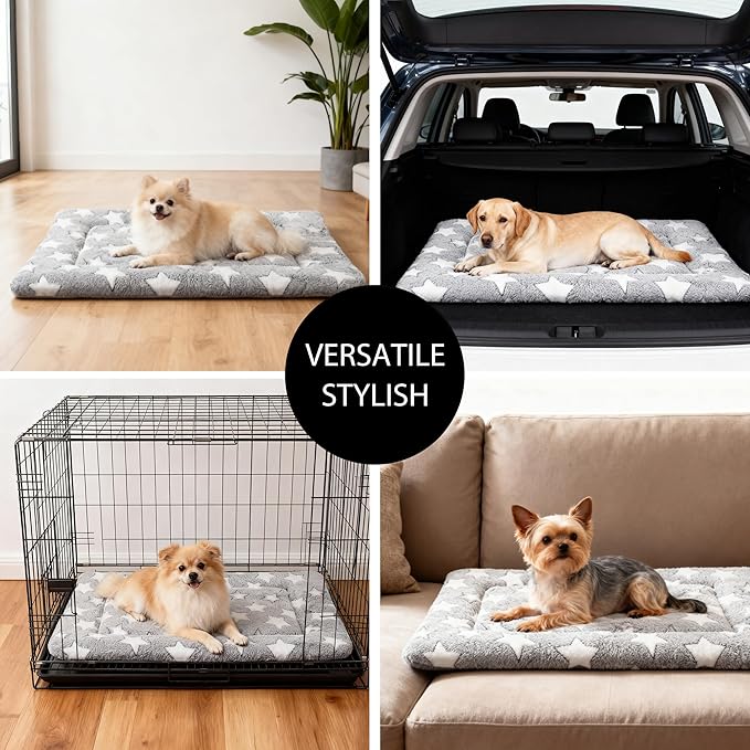 pobopobo Dog Bed Mat, Reversible Crate Pads for Small/Medium/Large Dogs & Cats Sleeping, Portable & Soft, Dog Beds Crate Pad M(30"*20"*1.5")