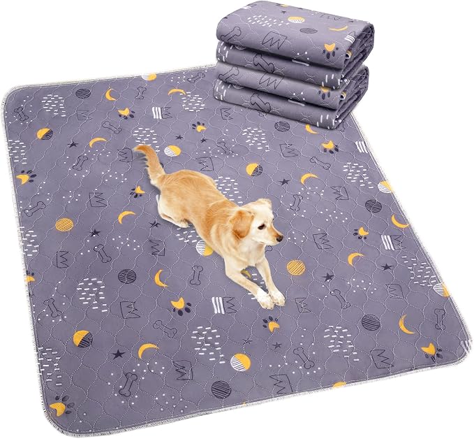 UPSKY Washable Pee Pads for Dogs 2 Pack 36” x 48” Reusable Puppy Pads Waterproof Pet Training Pads, Non-Slip Dog Mats Fast Absorbent Whelping Pads for Playpen, Potty, Crate, Bed