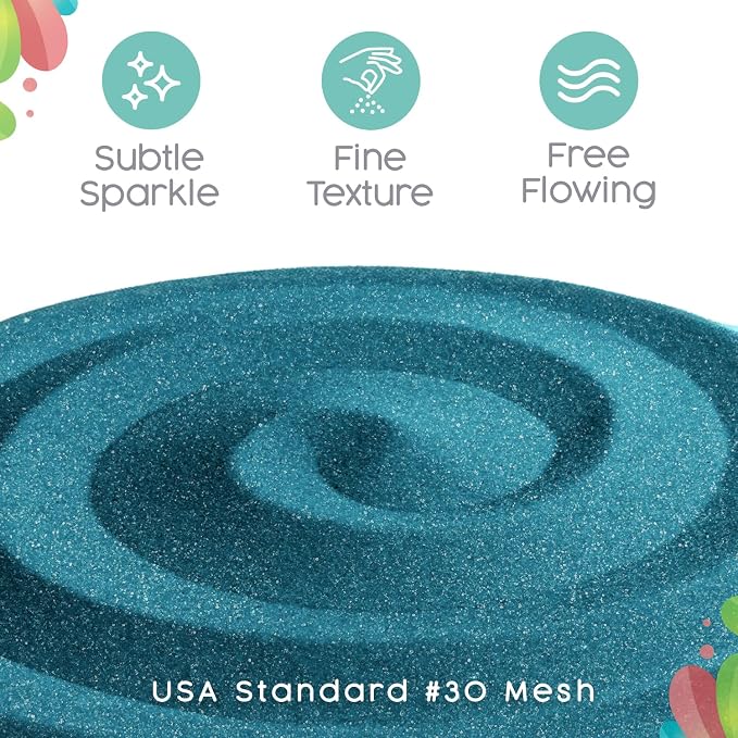 Teal Blue (Tealness) Unity Sand -1.5 LB (22 oz), Blue Colored Sand for Weddings, Vase Filler, Home Décor, Crafts, and More