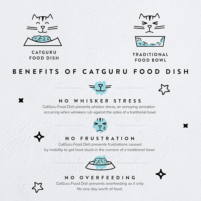 CatGuru Cat Bowls, Whisker Friendly Food Bowl for Indoor Cats, Reliefs Whisker Fatigue, Wide Kitten Dish, Non Slip Pet Dishes, Shallow Pet Plates (Sand, (Pack of 2))