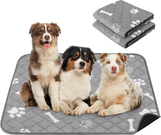 PatiencET Washable Pee Pads for Dogs, 36" x 48" 2 Pack, Extra Large Reusable Puppy Pads with Super Absorbent Core & Non-Slip Waterproof Bottom for Playpens, Sofas & Beds