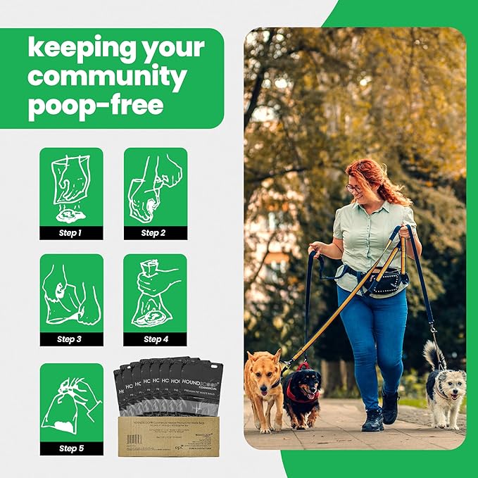 800 Count Pull-Strap Header Pet Waste Bags, 8 Header Packs of 100 Bags, Dog Waste Station Bags for HOA, Residential, XL and Strong, Easy Single Pull for Poop Station Dispensers