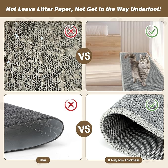 FHTONGE 39.4x15.8 Thickened Cat Wall Climbing Carpet with 16 Fixed Nails, Extra Large Tall Cat Scratch Pad for Wall, Wall Mounted Climbing Cat Scratcher for Furniture Couch Sofa Protector(Grey)